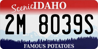 ID license plate 2M8039S