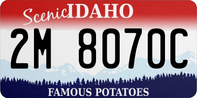 ID license plate 2M8070C