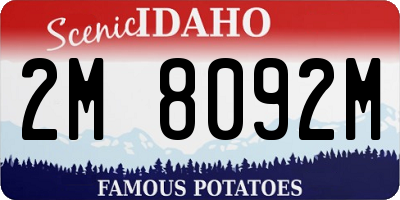 ID license plate 2M8092M