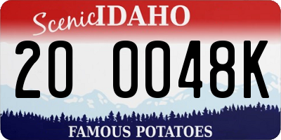 ID license plate 2O0048K