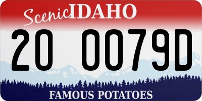 ID license plate 2O0079D
