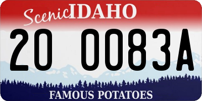 ID license plate 2O0083A