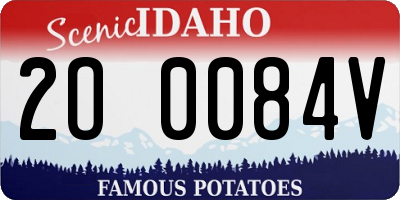 ID license plate 2O0084V