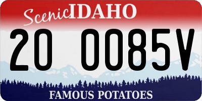 ID license plate 2O0085V