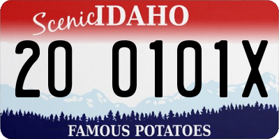 ID license plate 2O0101X