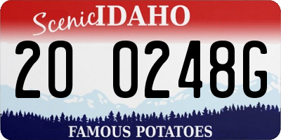 ID license plate 2O0248G