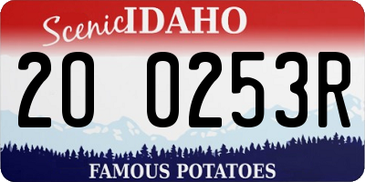 ID license plate 2O0253R