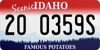 ID license plate 2O0359S