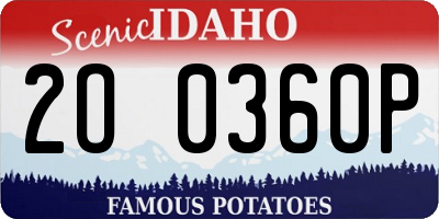ID license plate 2O0360P