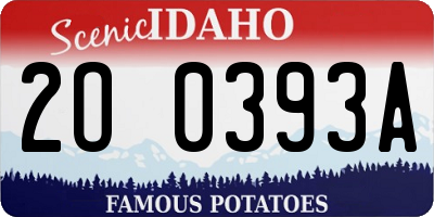 ID license plate 2O0393A