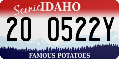 ID license plate 2O0522Y