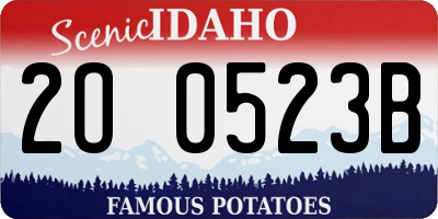 ID license plate 2O0523B