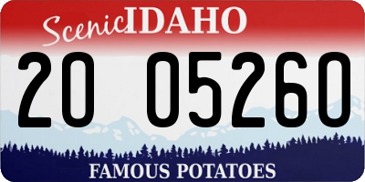 ID license plate 2O0526O