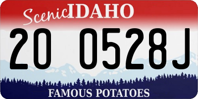 ID license plate 2O0528J