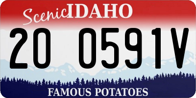 ID license plate 2O0591V