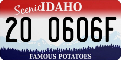 ID license plate 2O0606F