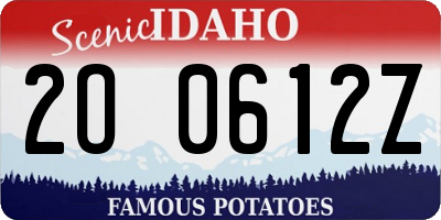 ID license plate 2O0612Z
