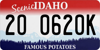 ID license plate 2O0620K