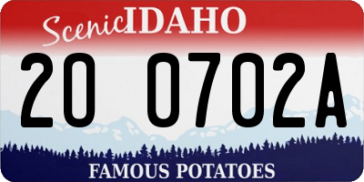 ID license plate 2O0702A