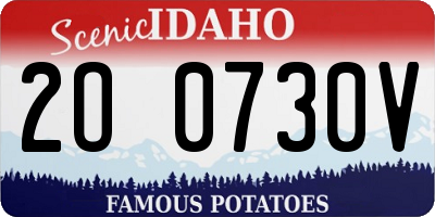 ID license plate 2O0730V