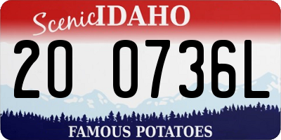 ID license plate 2O0736L