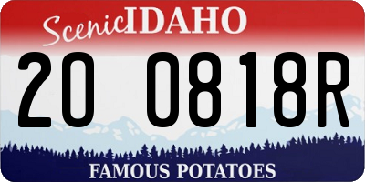 ID license plate 2O0818R
