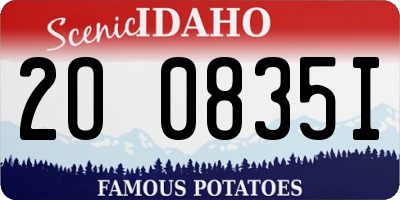 ID license plate 2O0835I