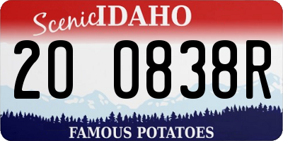 ID license plate 2O0838R