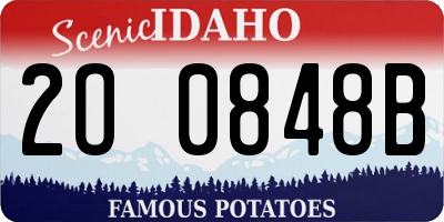 ID license plate 2O0848B
