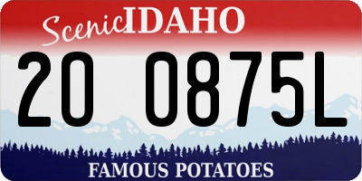 ID license plate 2O0875L