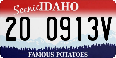 ID license plate 2O0913V