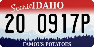 ID license plate 2O0917P