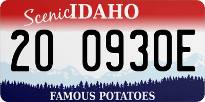 ID license plate 2O0930E