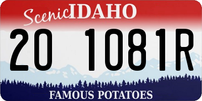 ID license plate 2O1081R