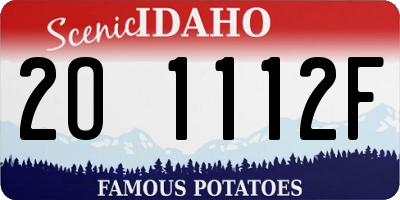 ID license plate 2O1112F