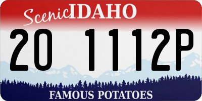 ID license plate 2O1112P