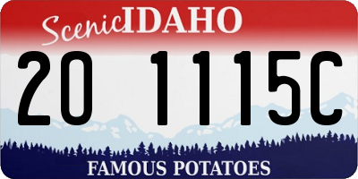ID license plate 2O1115C