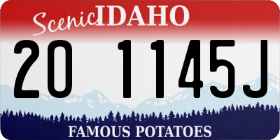 ID license plate 2O1145J