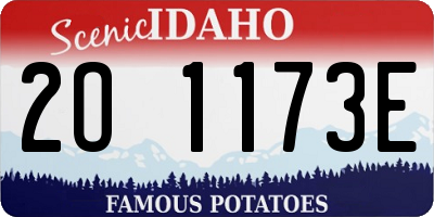 ID license plate 2O1173E