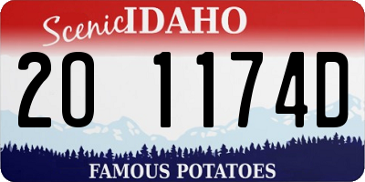 ID license plate 2O1174D