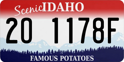 ID license plate 2O1178F