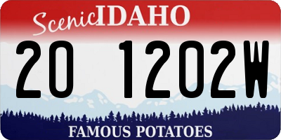 ID license plate 2O1202W