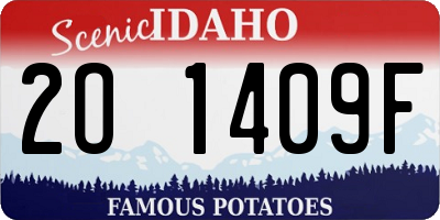 ID license plate 2O1409F