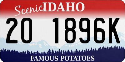 ID license plate 2O1896K