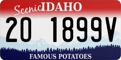 ID license plate 2O1899V