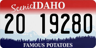 ID license plate 2O1928O