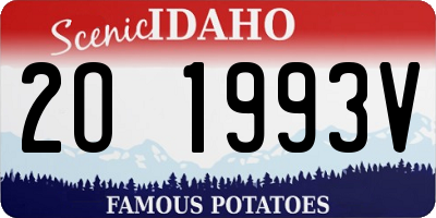 ID license plate 2O1993V