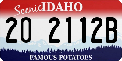 ID license plate 2O2112B