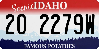 ID license plate 2O2279W