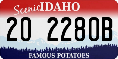 ID license plate 2O2280B
